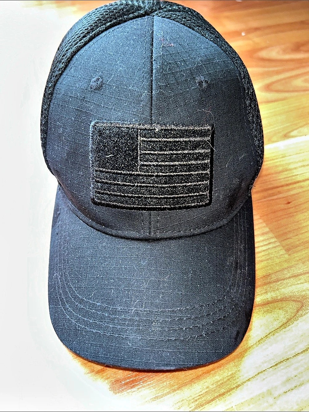 Highland Tactical American Flag Patch Operator Hat Black